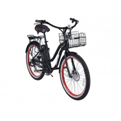 X-Treme Malibu 24 Volt ELITE Beach Cruiser Lithium Battery Electric Bicycle Long Range Electric Bike, Black