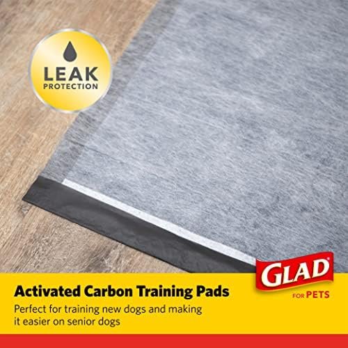 Glad for Pets Black Charcoal Training Pads for Dogs, 23" x 23" - Super Absorbent & Odor Neutralizing Dog Potty Pads, Leak-Resistant Puppy Pee Pads, Pheromone Attractant for Easy Training, Pack of 100 - Image 3