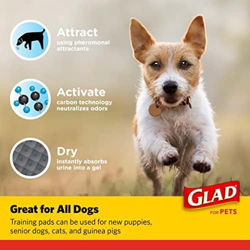 Glad for Pets Black Charcoal Training Pads for Dogs, 23" x 23" - Super Absorbent & Odor Neutralizing Dog Potty Pads, Leak-Resistant Puppy Pee Pads, Pheromone Attractant for Easy Training, Pack of 100 - Image 4