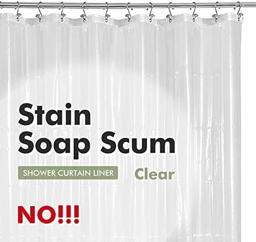 Barossa Design Plastic Shower Liner Clear - Premium PEVA Shower Curtain Liner with Rustproof Grommets and 3 Magnets, Waterproof Cute Lightweight Standard Size Shower Curtains for Bathroom - Clear - Image 2