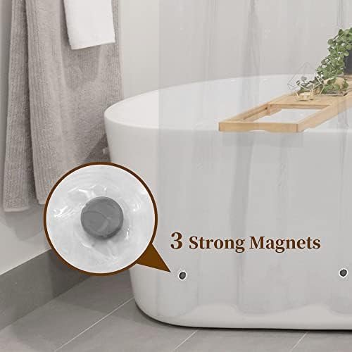 Barossa Design Plastic Shower Liner Clear - Premium PEVA Shower Curtain Liner with Rustproof Grommets and 3 Magnets, Waterproof Cute Lightweight Standard Size Shower Curtains for Bathroom - Clear - Image 9